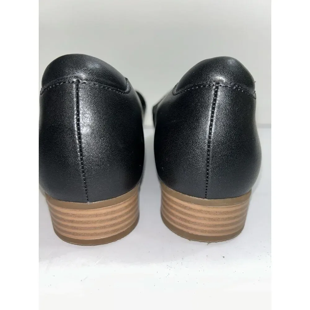 Clarks Juliet Palm Loafer Black Leather Slip On Shoes Women’s Size 9
